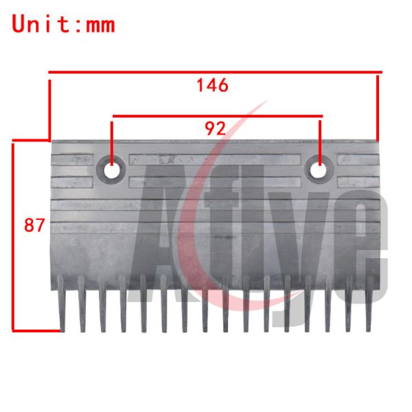 escalator step aluminum comb plate silver 655B013H16