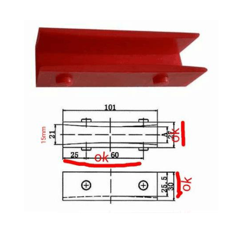 Elevator Lift Guide Shoe Line Insert 100*32*30mm