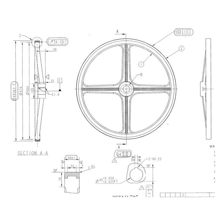 Escalator Handrail Friction Wheel 4 Sides