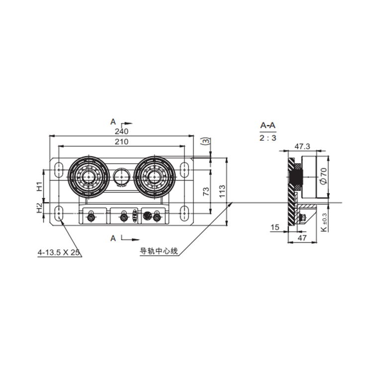 AF-B02 Elevator Lift Counterweight Cabin Roller Guide Shoe