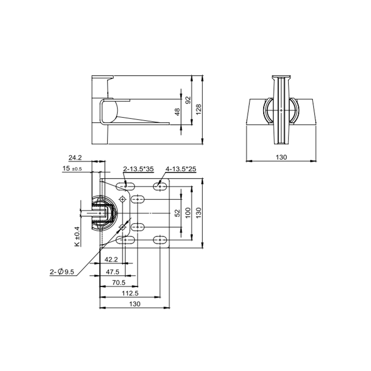 AF-HF-04 1.75m/s Elevator Lifts Sliding Guide Shoe For 5/9/10/16mm Guide Rail