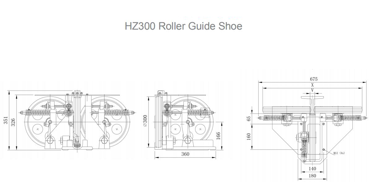 AF-HZ300 Elevator Lift Roller Guide Shoes