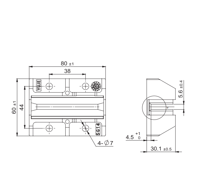 AF-SG14 Elevator Car Counterweight Sliding Guide Shoe 