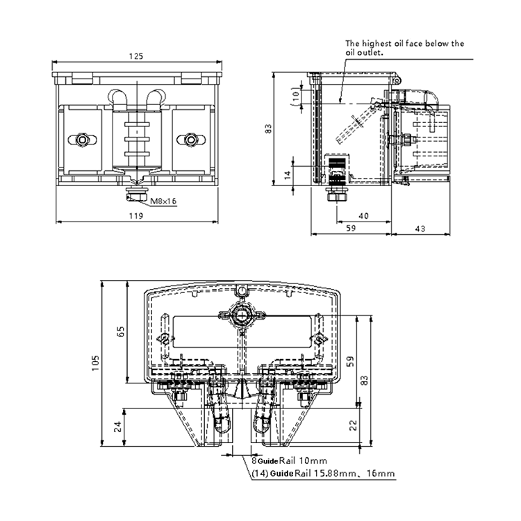 AF-YB03 Elevator Lift Square Plastic Oil Cup