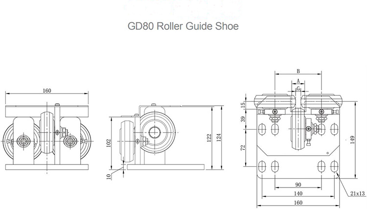 AF-GD80 Elevator Roller Guide Shoe