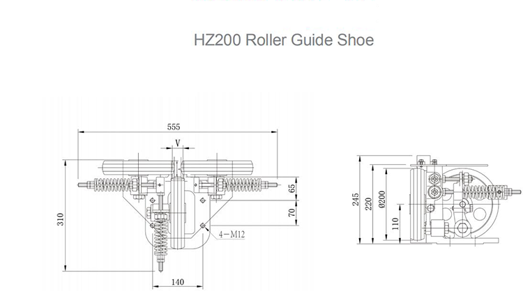 AF-HZ200 Elevator Lift Roller Guide Shoes