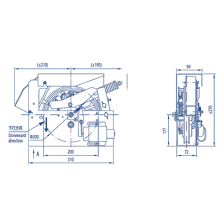 AF-OX-208 Elevator Standard One-directional Overspeed Governor