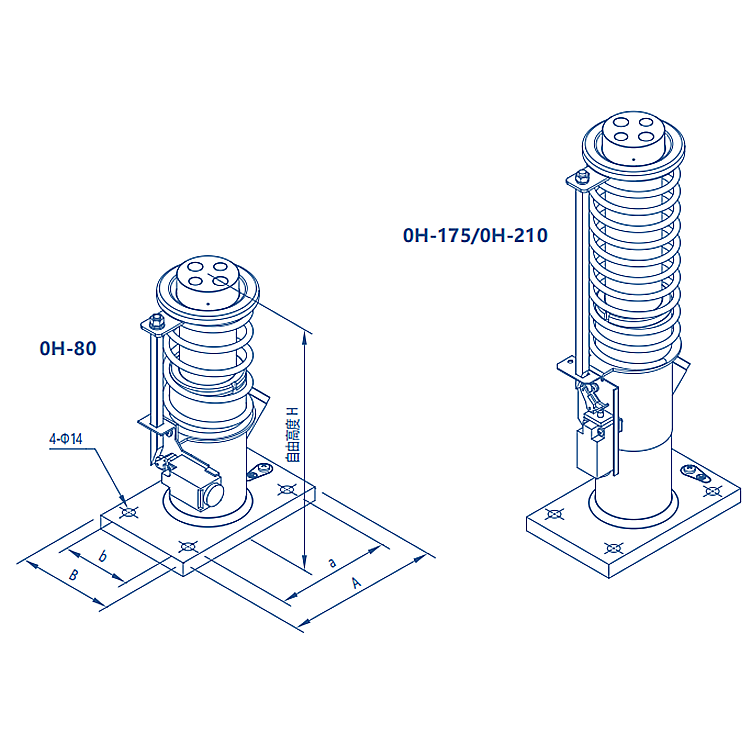 AF-OH-80/175/210 Elevator Lift Hydraulic Spring Oil Buffer