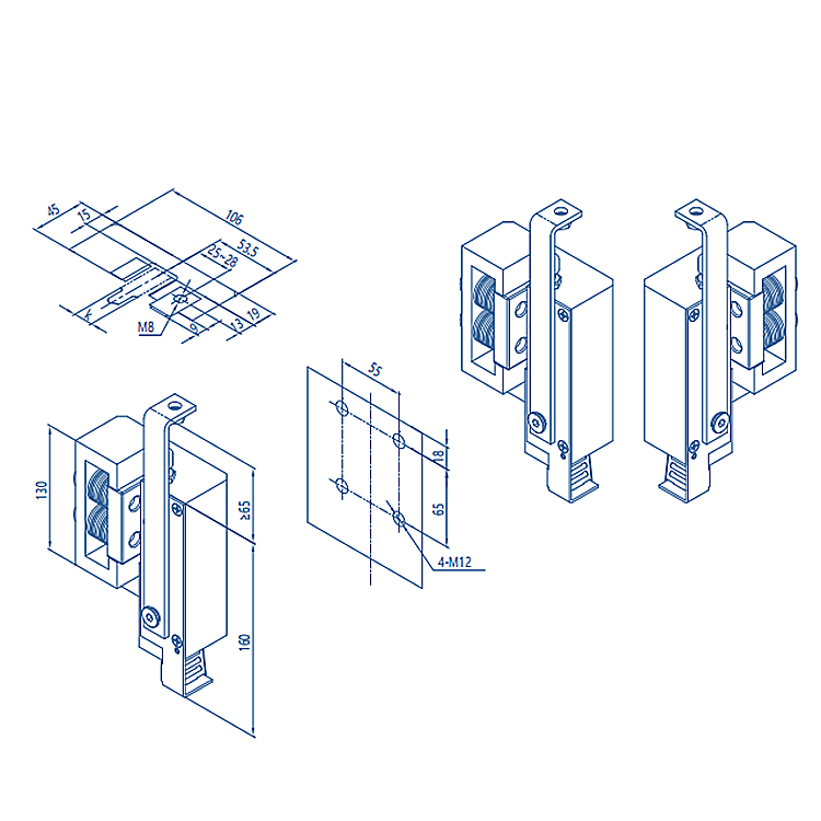 AF-OX-210C Elevator Lift Progressive Safety Gear for 16 mm Guide Rail