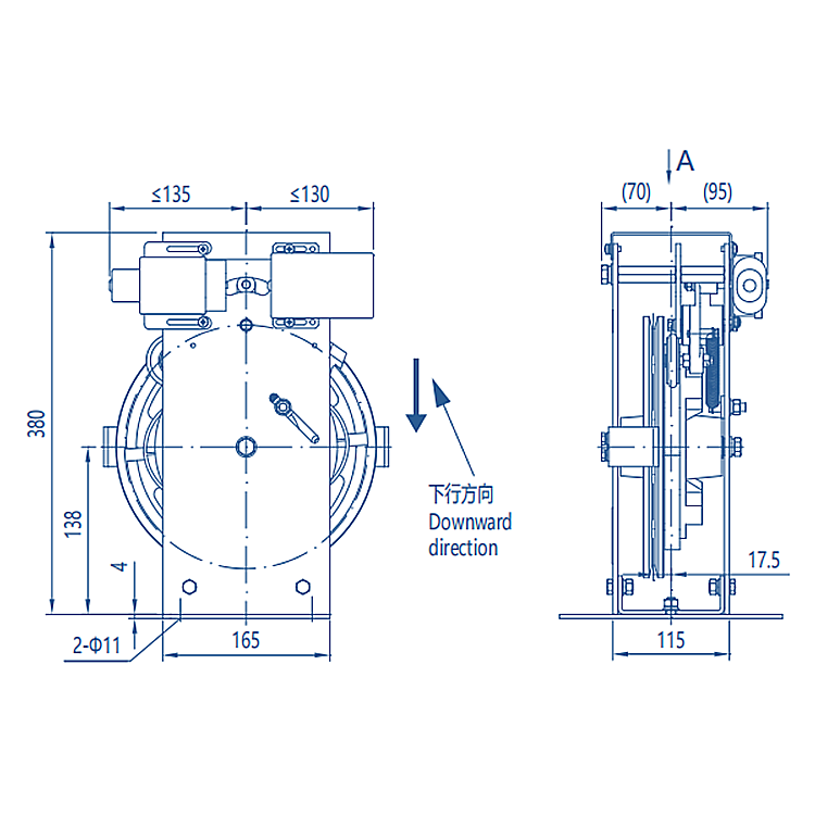 AF-OX-187 Elevator Standard Bi-directional Overspeed Governor