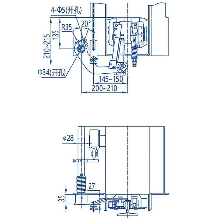 AF-OX-210A Elevator Counterweight Progressive Safety Gear 
