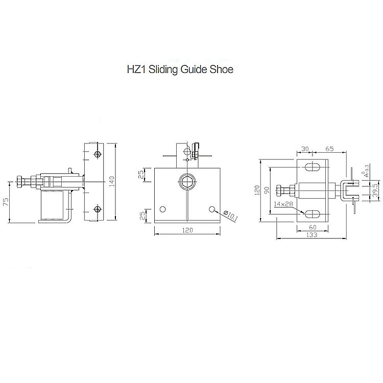 AF-HZ1 Elevator Car Slide Guide Shoe For 9/10/16/16.4 Guide Rail