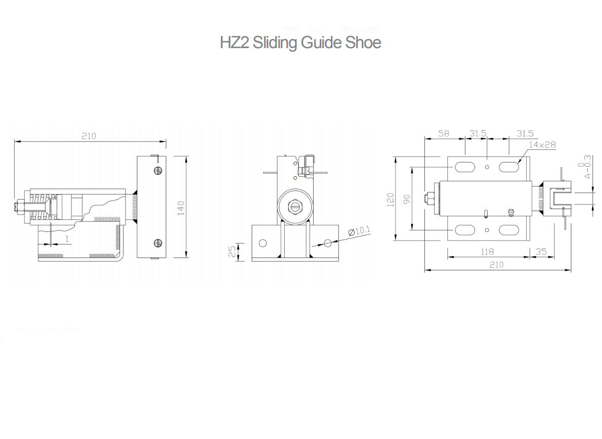 AF-HZ2 Elevator Slide Guide Shoe Beside Counterweight