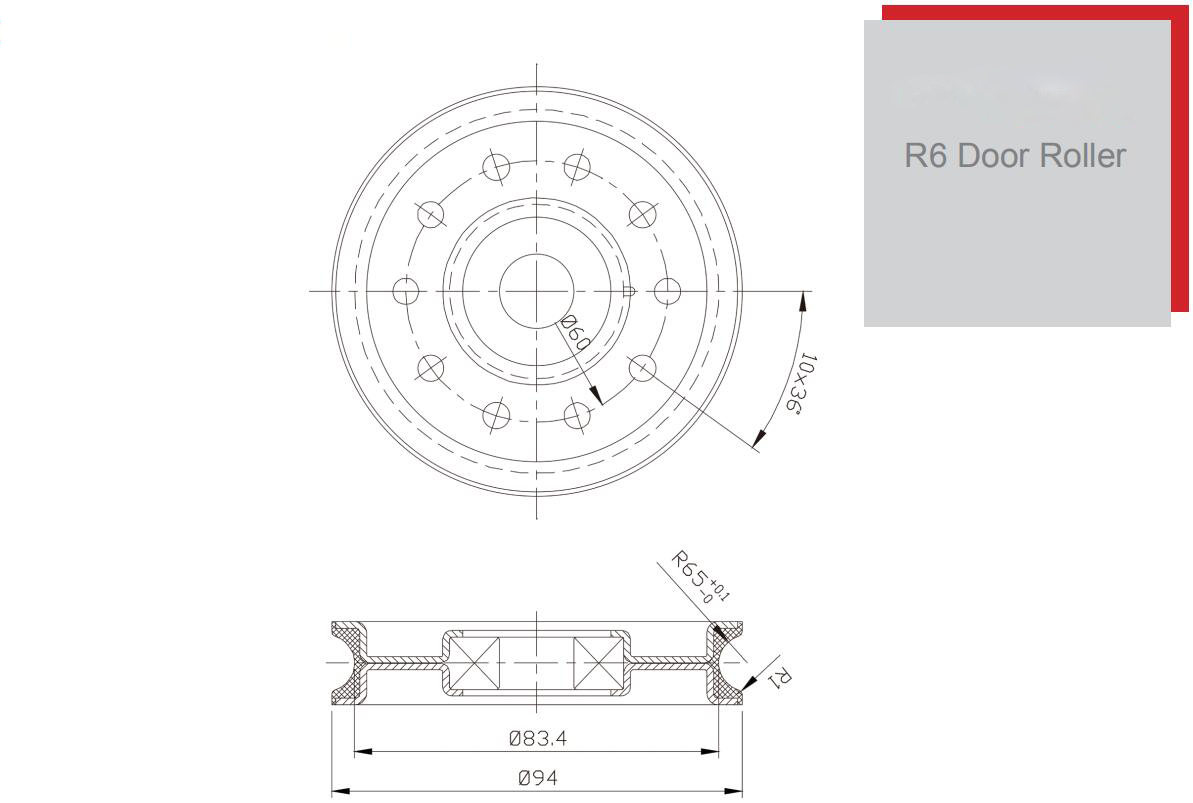 AF-HZDS-R6 Elevator DOOR HANGER ROLLER