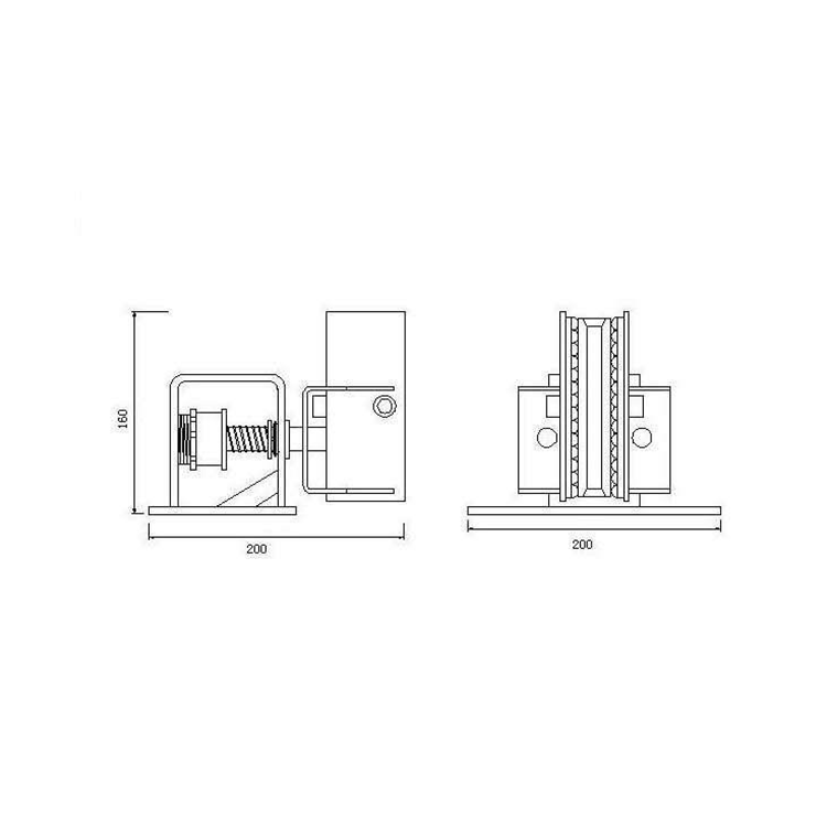 DXJ06261Y3 Elevator Counterweight Guide Shoe 200*200*16mm Groove13mm