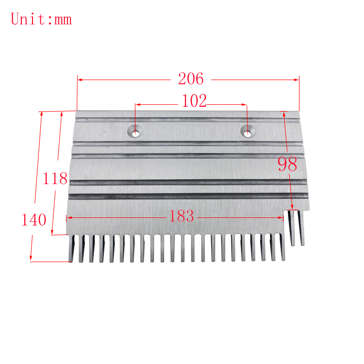 Escalator 5-Wire Aluminum Comb Plate Right 24T