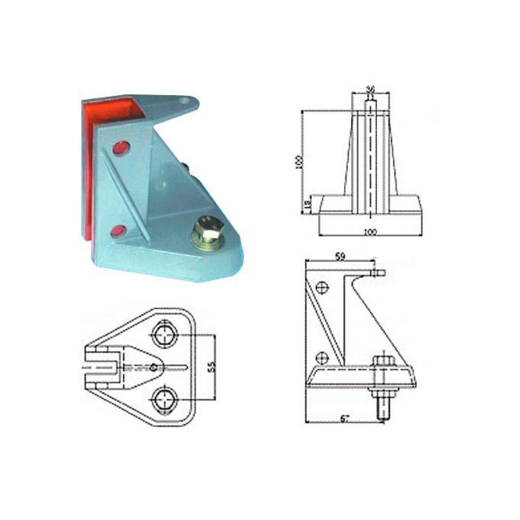 D100 L10 Elevator Car Counterweight Sliding Guide Shoe 100*96*100 Groove 10 mm