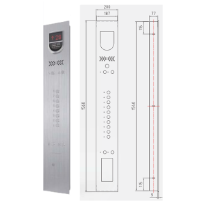 MBT-COP-H Stainless Steel Material Type Elevator Car Operation Box With Round Push Button