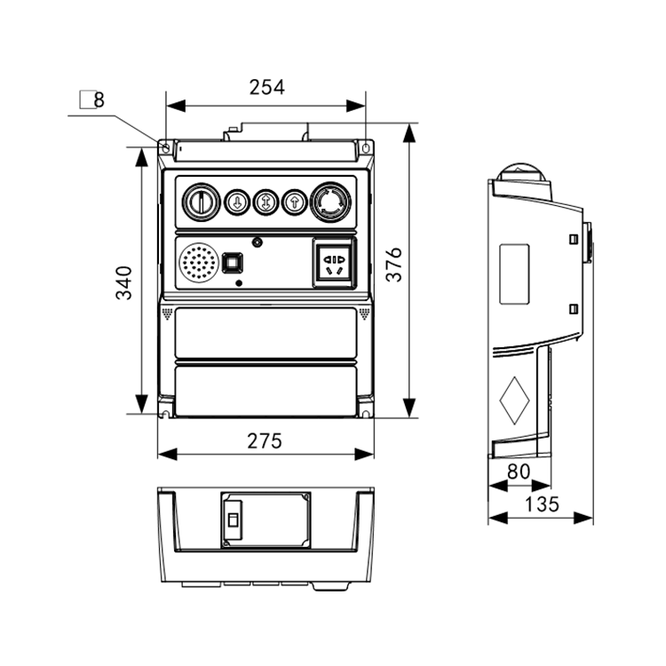  220V MCTC-CTW-B3 Elevator Black Car Top Junction Box Integrated Control Cabinet