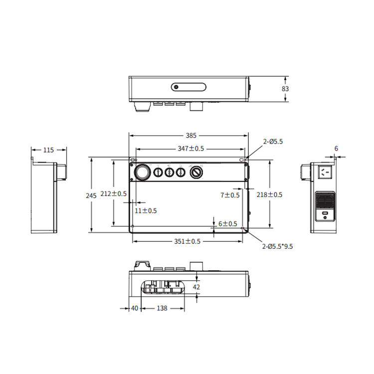 220V MCTC-CTW-C Elevator Car Top Inspection Box Elevator Lift Spare Part D380*240*110