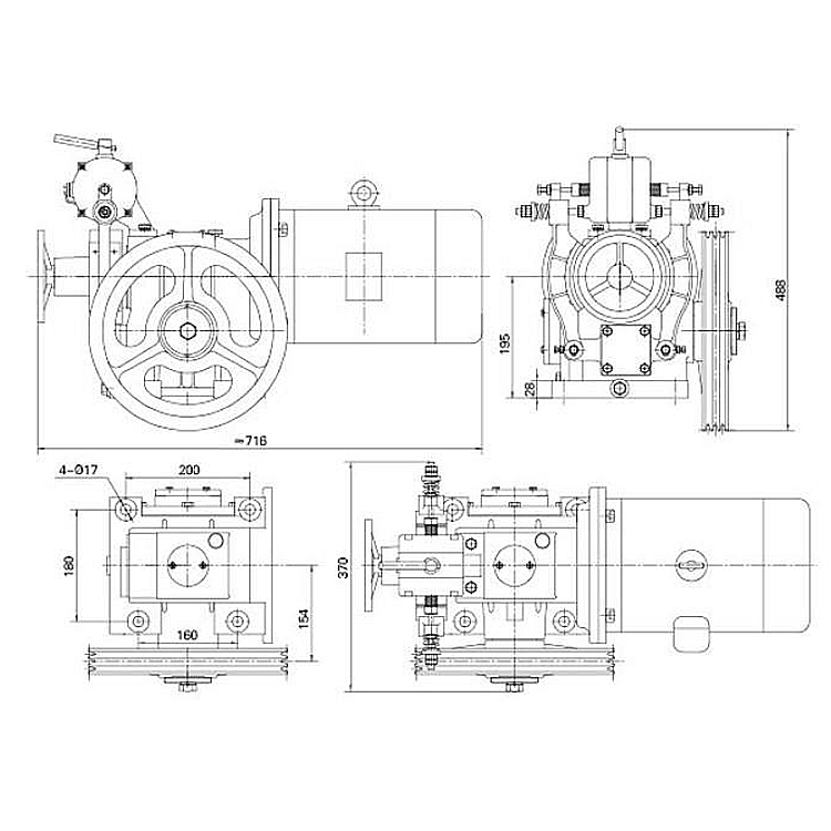 AFYJ80 0.4 m/s Elevator Gearless Traction Machine 100KG