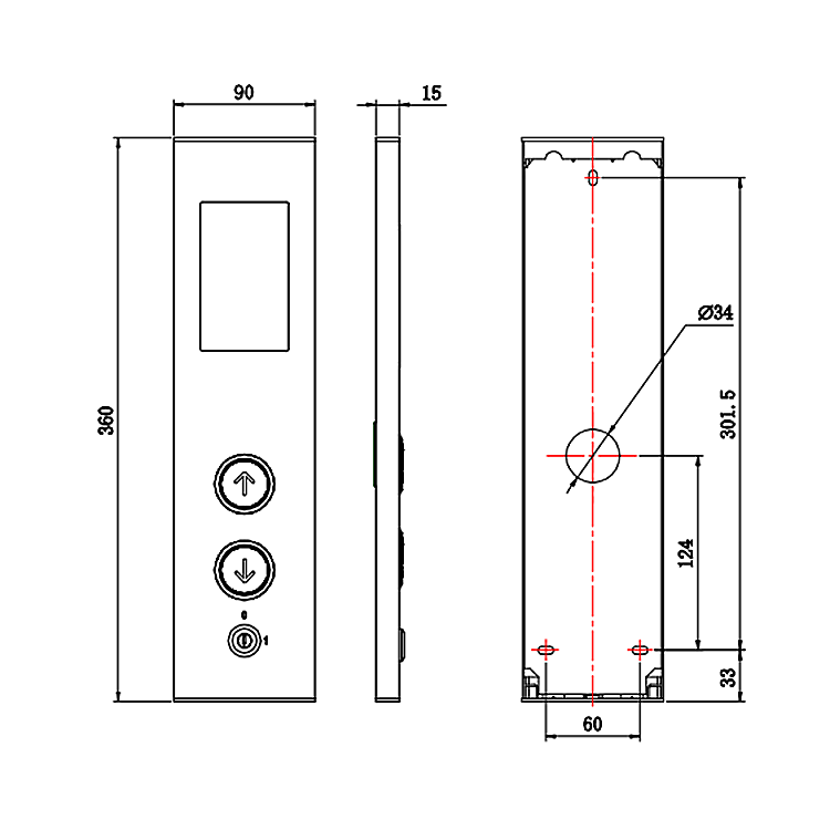 BXGAM001 Stainless Steel Material Elevator Hall Operation Box Elevator Hop