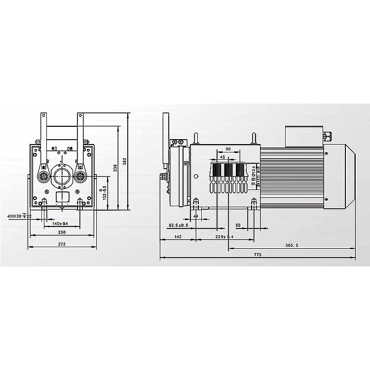 1000kg Elevator Lift Grooved Belt Passenger Traction Machine 