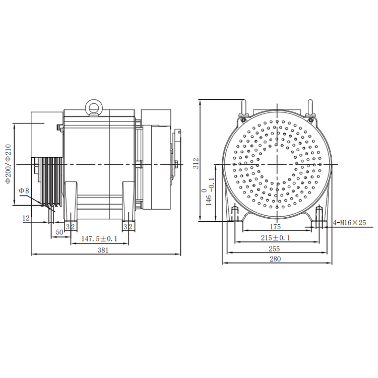 220V 380V IVM E Elevator Gearless Traction Machine Home Elevator Motor 