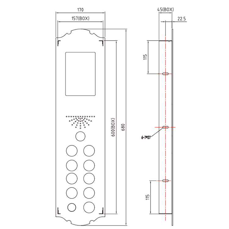 2-6 Floors Home Elevator Car Operating Panel Elevator Cop