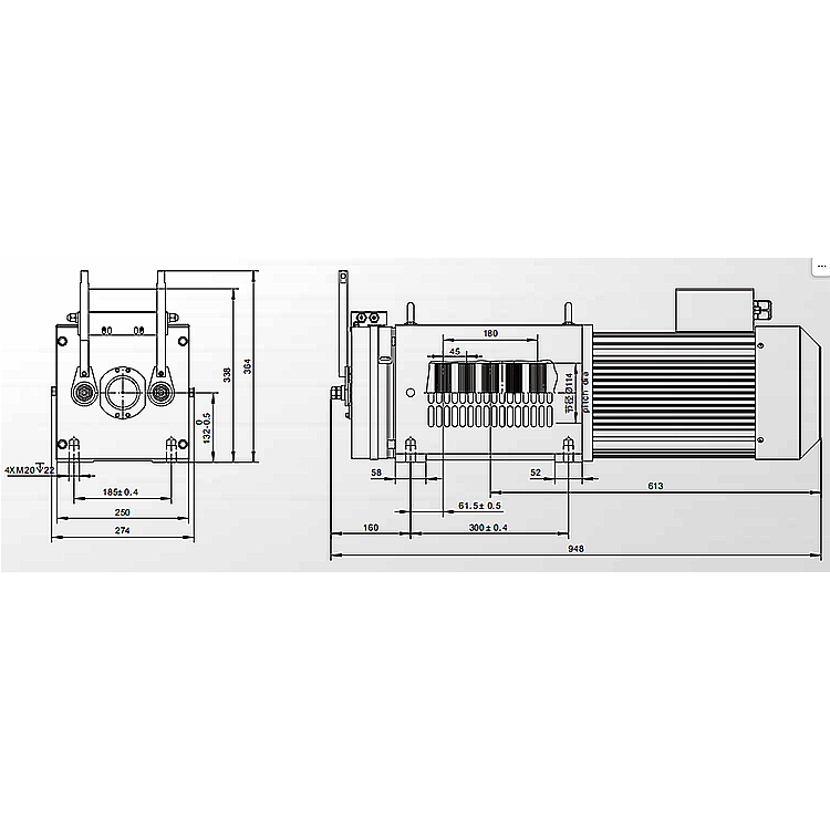 1600kg Elevator Lift Gearless Traction Machine 