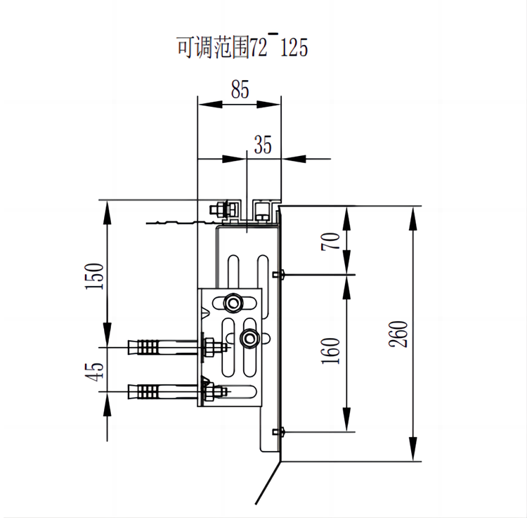 AF-OCM-120B Elevator 2-Leafs Center Opening Landing Door Device For High-speed Lifts