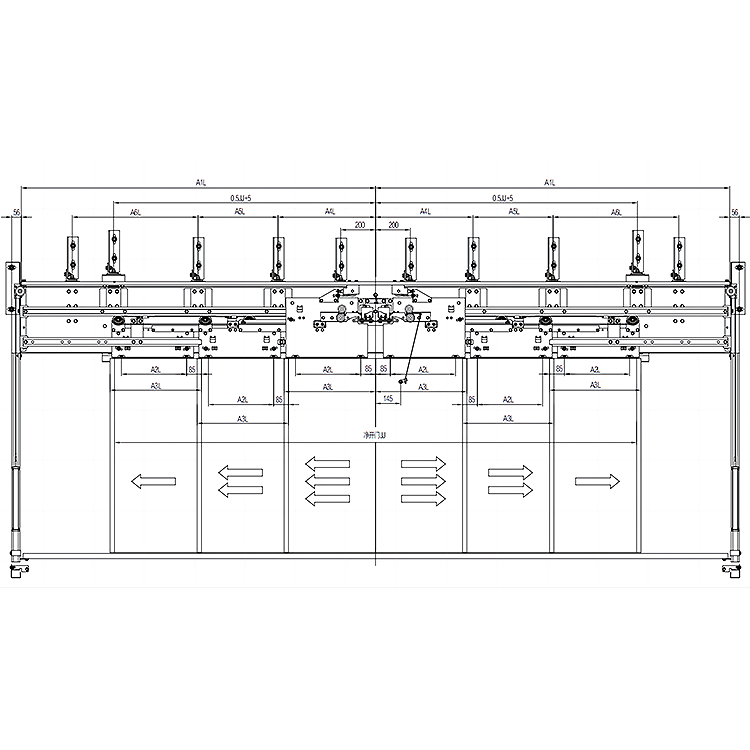 AF-OCM-310 Elevator 6-Leafs Center Opening Landing Door Device 