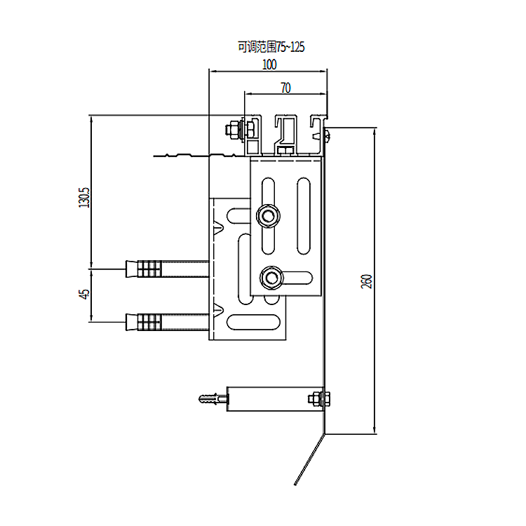 AF-OCM-506 Elevator 2-Leafs Side Opening Landing Door Device For Home Lifts Common Spring Type