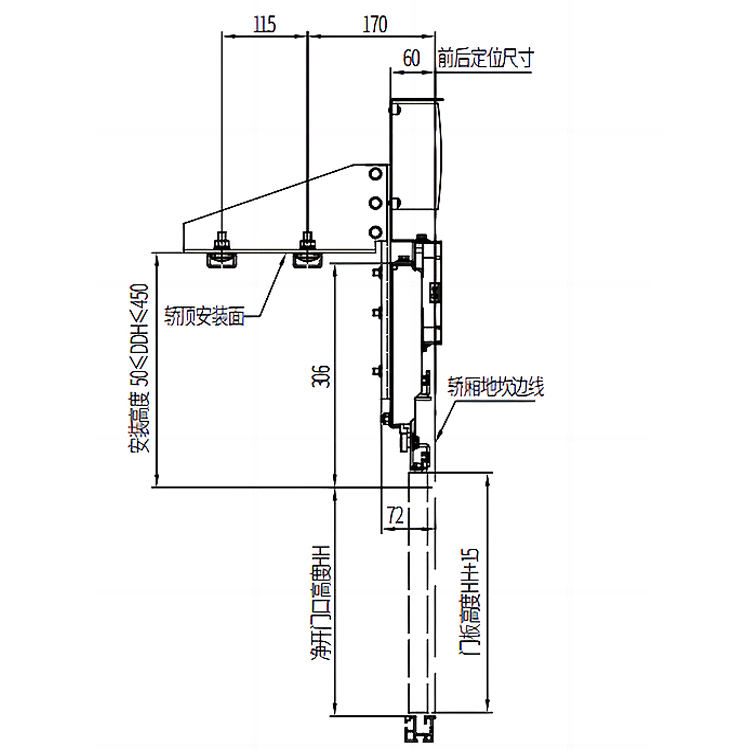 AF-OMJ-106A Elevator 2-Leafs Center Opening Permanent Magnet Synchronous Door Operator For Home Lifts Car Top Installation