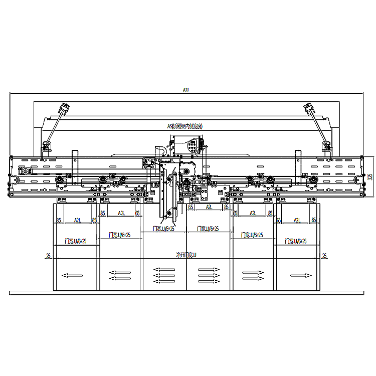 AF-OMJ-302B Elevator 6-Leafs Center Opening Permanent Magnet Door Operator Straight Beam Installation