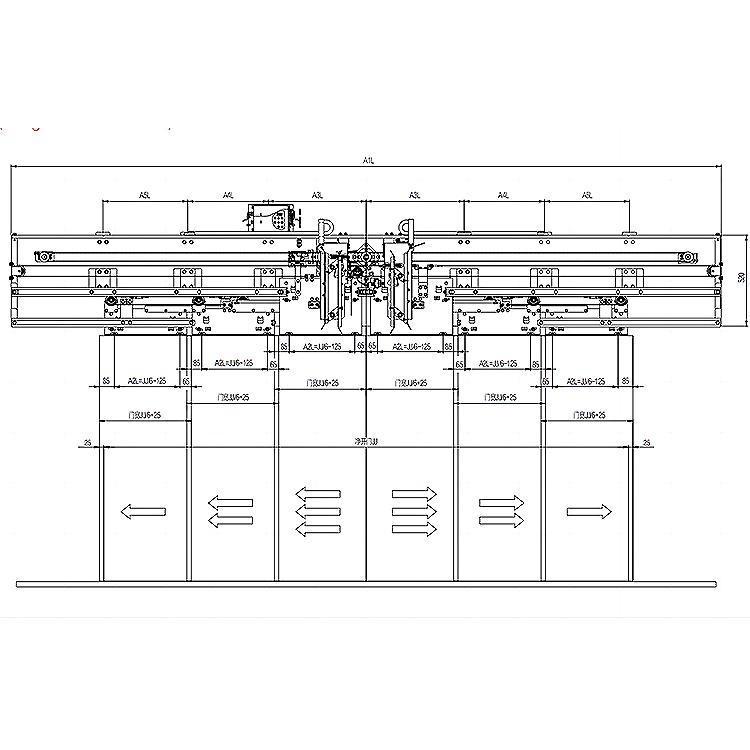 AF-OMJ-310A Elevator 6-Leafs Center Opening Permanent Magnet Door Operator Straight Beam Installation