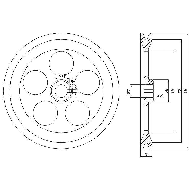 AF-OMJ09X.1.7-1 Elevator Belt Pulley