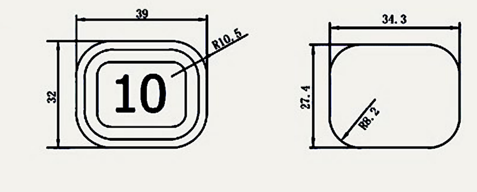 AF-PB10 Elevator Square Push Button 39*32mm