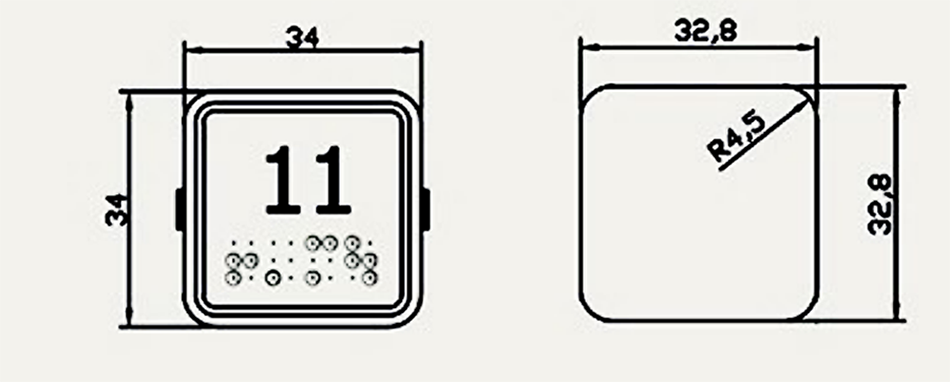 AF-PB12 Elevator Braille Square Push Button