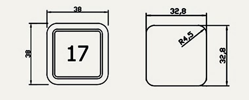 AF-PB17 Elevator Square Push Button 38*38mm 