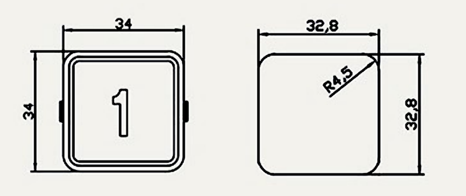 AF-PB19 Elevator Stainless Steel Braille Square Push Button 