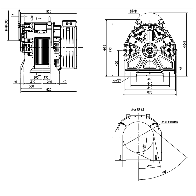 1000~2000KG GTNH2 Elevator Gearless Traction Machine