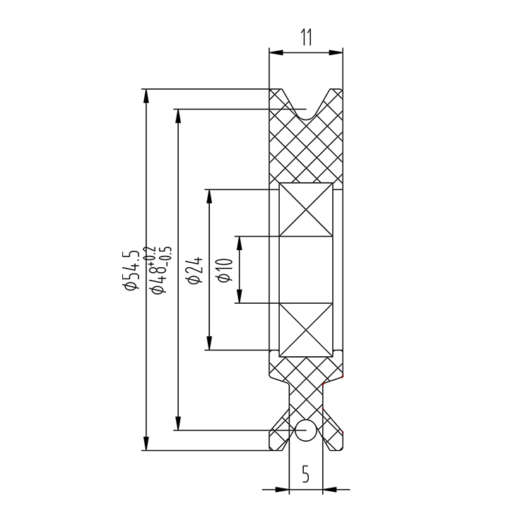 AF-∅54 Elevator Door Operator Nylon Pulley