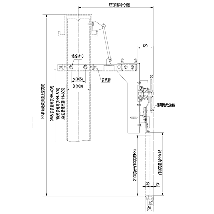 AF-OMJ-01 Elevator 2-Leafs Center Opening VVVF Asynchronous Door Operator Straight Beam Installation