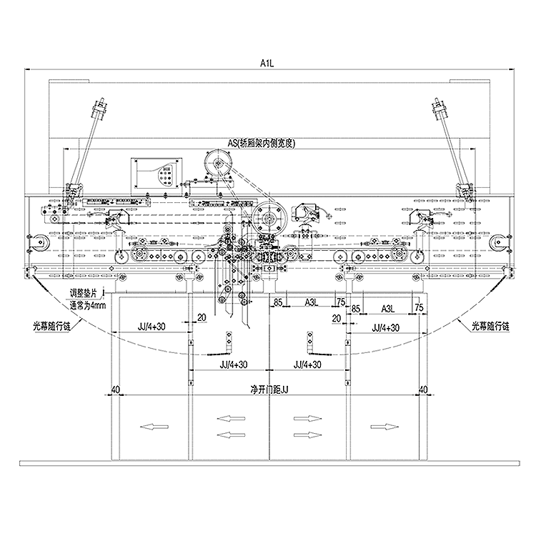 AF-OMJ-05AX Elevator 4-Leafs Center Opening VVVF Asynchronous Door Operator Straight Beam Installation