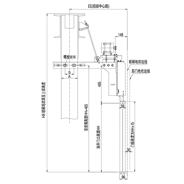 AF-OMJ-05AX Elevator 4-Leafs Center Opening VVVF Asynchronous Door Operator Straight Beam Installation