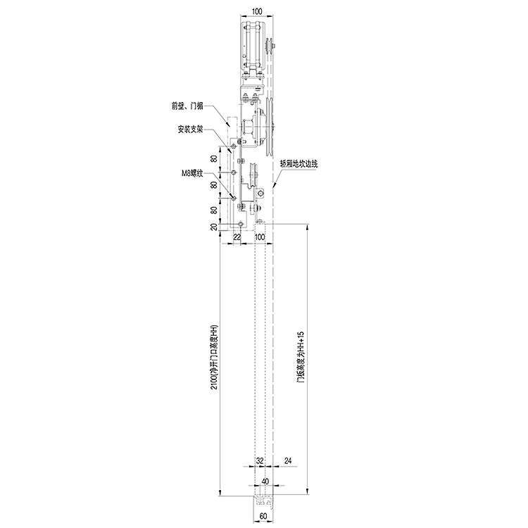 AF-OMJ-09X Elevator 2-Leafs Center Opening VVVF Asynchronous Door Operator On Car Front-Wall Installation