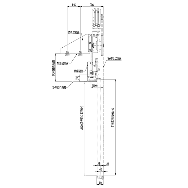 AF-OMJ-09XA Elevator 2-Leafs Center Opening VVVF Asynchronous Door Operator Car Top Installation