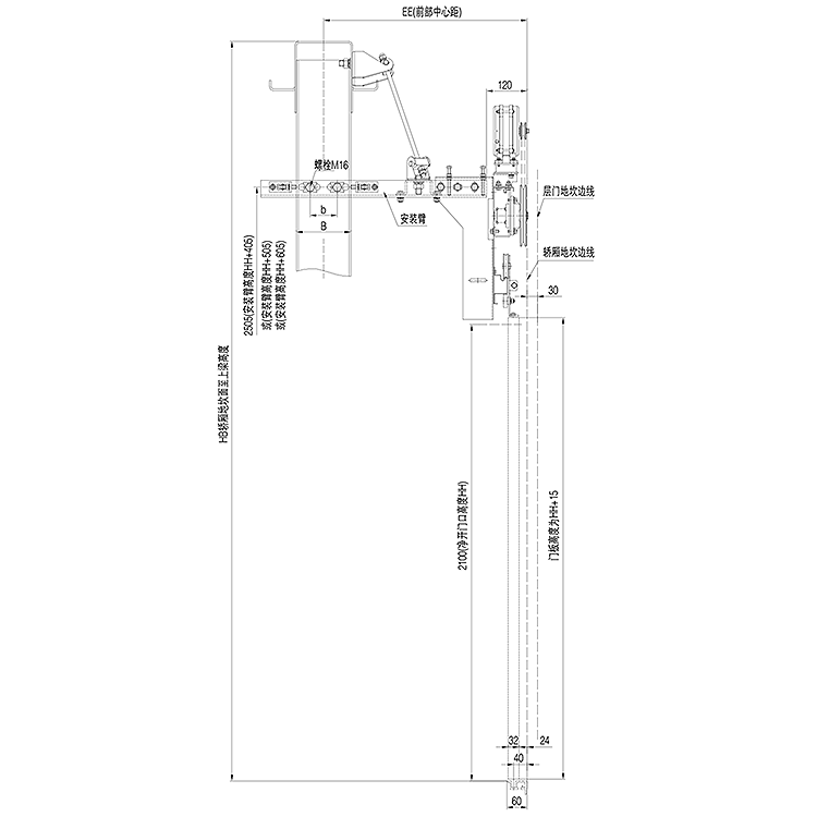 AF-OMJ-09XB Elevator 2-Leafs Center Opening VVVF Asynchronous Door Operator Straight Beam Installation