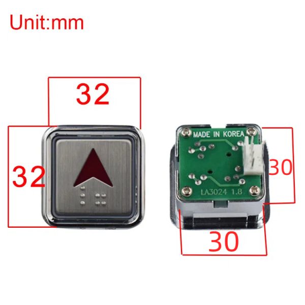 LA3024 Elevator Square Push Button with Braille
